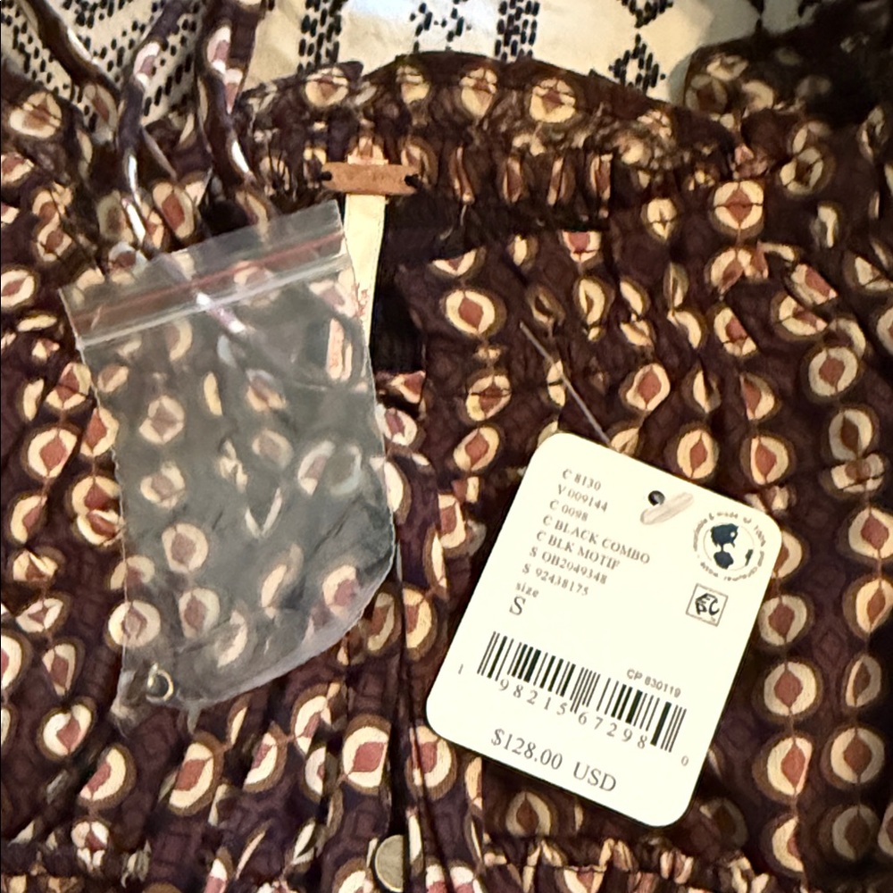 NWT Free People Black and Brown Mini Dress - Picture 16 of 16